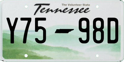 TN license plate Y7598D