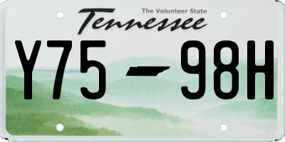 TN license plate Y7598H