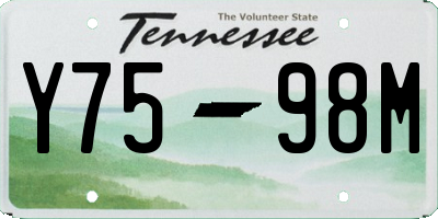 TN license plate Y7598M