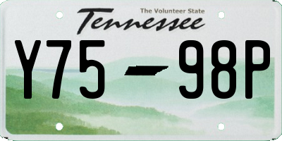 TN license plate Y7598P