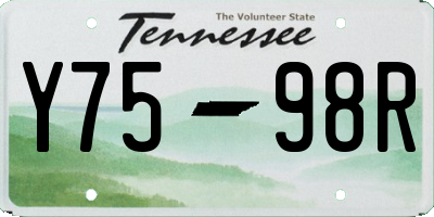 TN license plate Y7598R