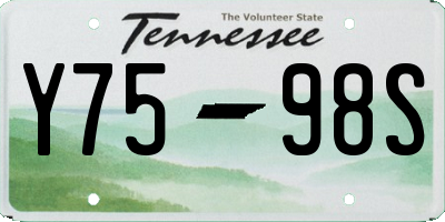 TN license plate Y7598S