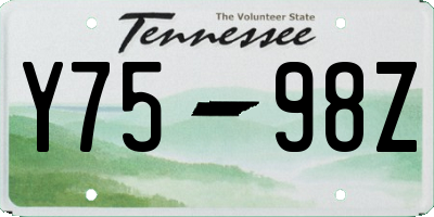 TN license plate Y7598Z