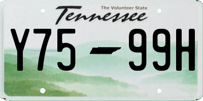 TN license plate Y7599H
