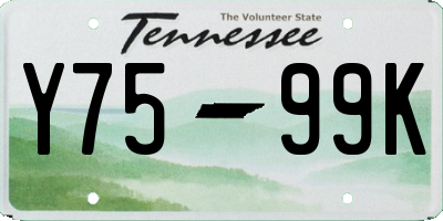TN license plate Y7599K