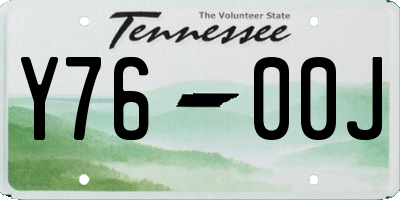 TN license plate Y7600J