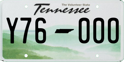 TN license plate Y7600O