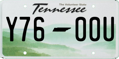 TN license plate Y7600U