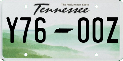 TN license plate Y7600Z