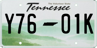 TN license plate Y7601K