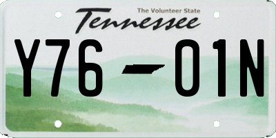 TN license plate Y7601N