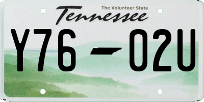 TN license plate Y7602U