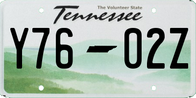 TN license plate Y7602Z