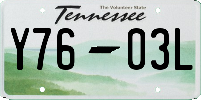 TN license plate Y7603L