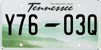 TN license plate Y7603Q