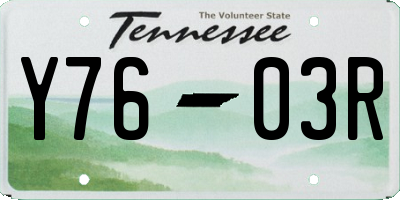 TN license plate Y7603R
