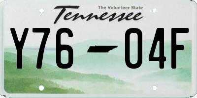 TN license plate Y7604F