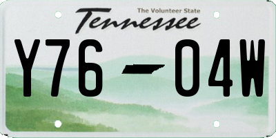 TN license plate Y7604W