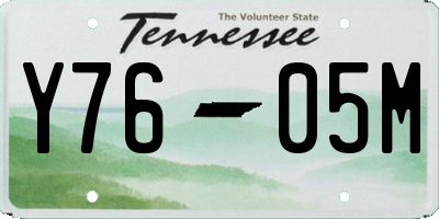 TN license plate Y7605M