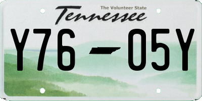 TN license plate Y7605Y