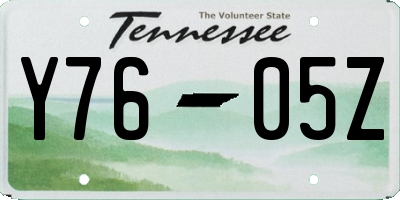 TN license plate Y7605Z
