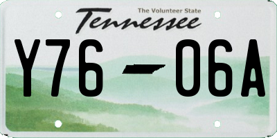 TN license plate Y7606A