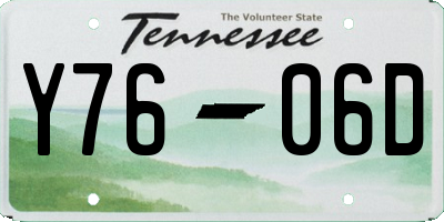 TN license plate Y7606D