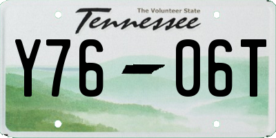 TN license plate Y7606T