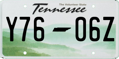 TN license plate Y7606Z