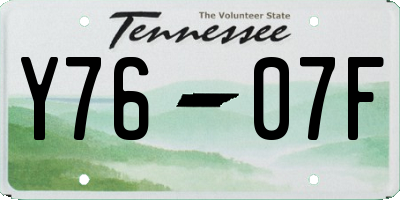 TN license plate Y7607F