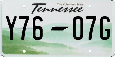 TN license plate Y7607G
