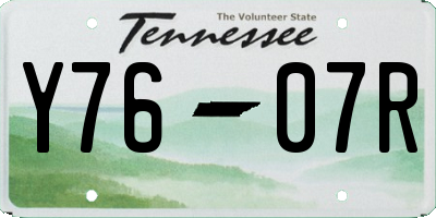 TN license plate Y7607R