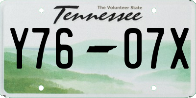 TN license plate Y7607X