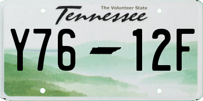 TN license plate Y7612F