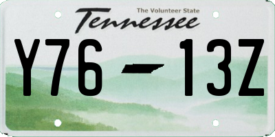 TN license plate Y7613Z