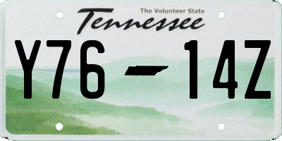 TN license plate Y7614Z