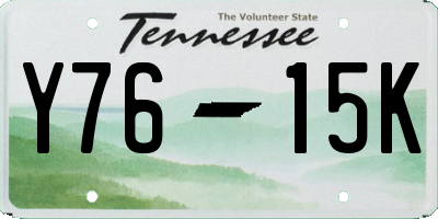 TN license plate Y7615K