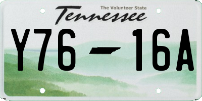 TN license plate Y7616A
