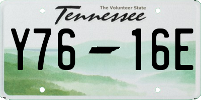 TN license plate Y7616E