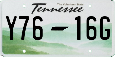 TN license plate Y7616G