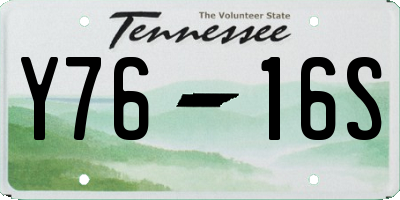 TN license plate Y7616S