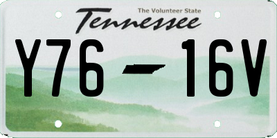 TN license plate Y7616V