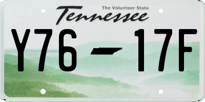 TN license plate Y7617F