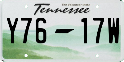 TN license plate Y7617W