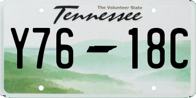 TN license plate Y7618C