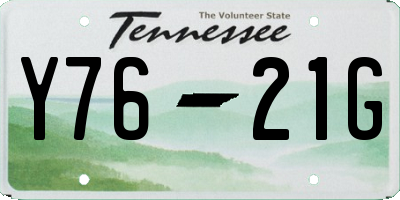 TN license plate Y7621G