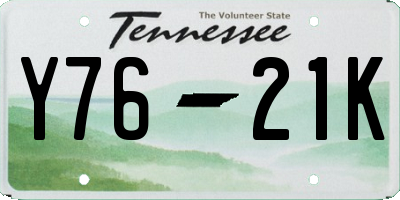 TN license plate Y7621K