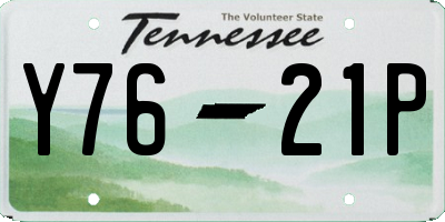 TN license plate Y7621P
