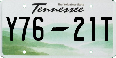 TN license plate Y7621T