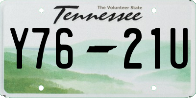 TN license plate Y7621U